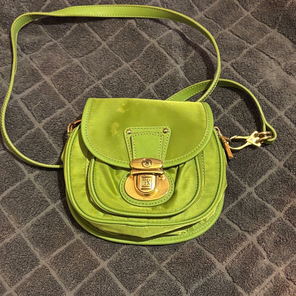 JPK Paris 76 Lime Green Crossbody Bag with Gold Accents